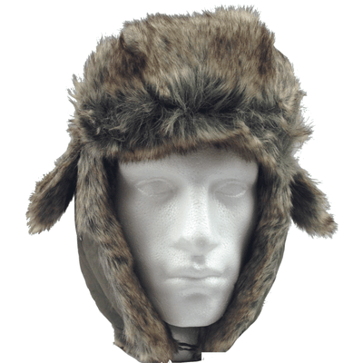 DENTS Russian Ushanka Trapper Hat Ski Army Aviator Trooper - Khaki - 55cm