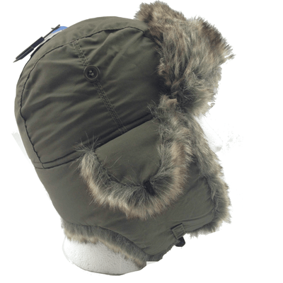 DENTS Russian Ushanka Trapper Hat Ski Army Aviator Trooper - Khaki - 55cm