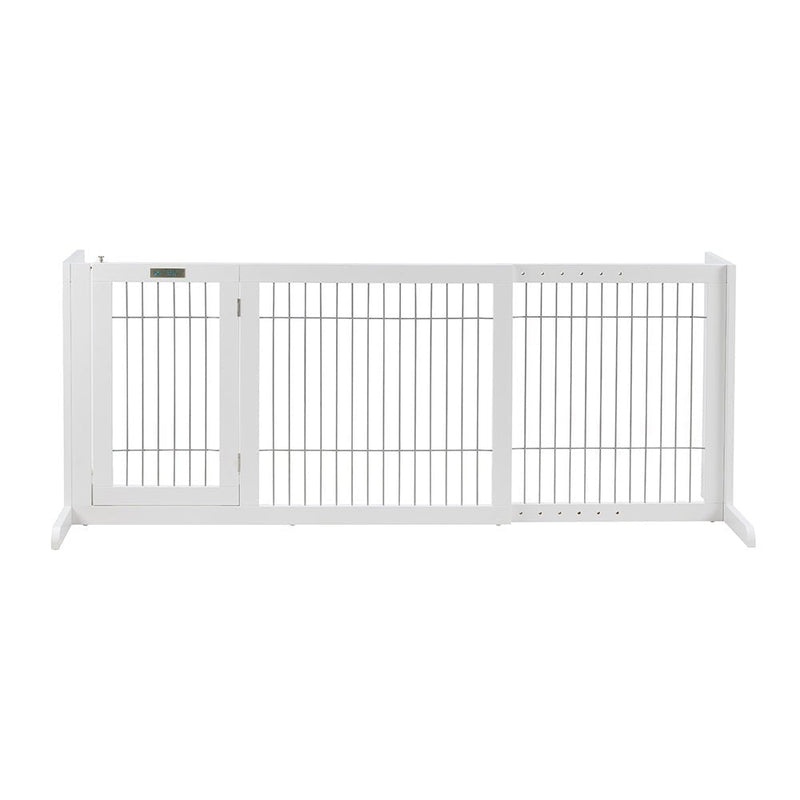 Freestanding Retractable Dog Barrier with Gate Large