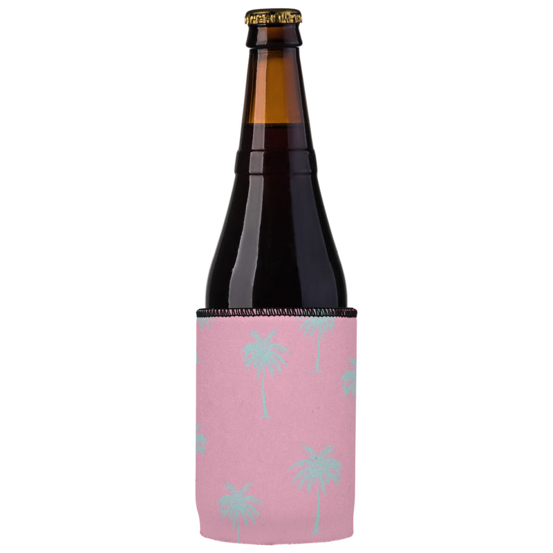 Palm Trees Aqua Pink Stubby Cooler 2-Pack - Standard