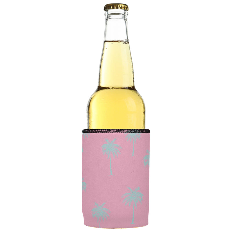 Palm Trees Aqua Pink Stubby Cooler 2-Pack - Standard