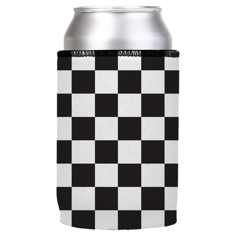 Small Checkerboard Stubby Cooler - Standard