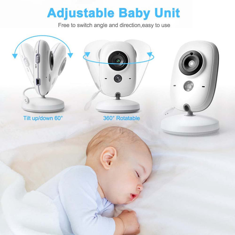 Hridz VB603 Video Baby Monitor 2.4G Wireless With 3.2 Inches Colour LCD