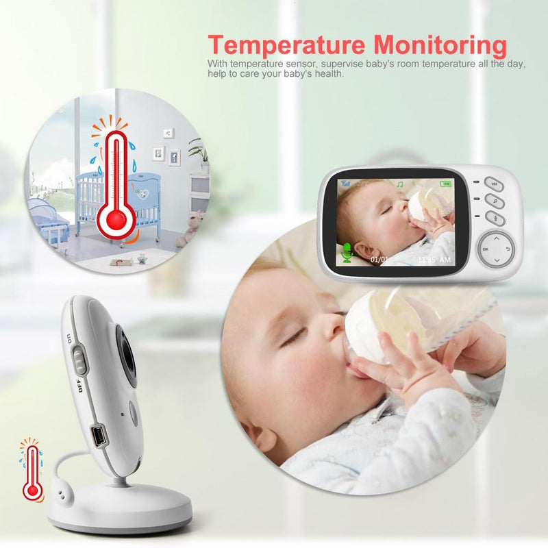 Hridz VB603 Video Baby Monitor 2.4G Wireless With 3.2 Inches Colour LCD