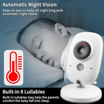 Hridz VB603 Video Baby Monitor 2.4G Wireless With 3.2 Inches Colour LCD