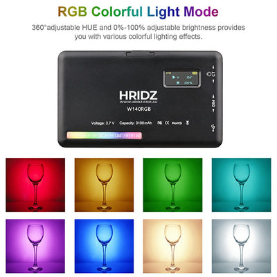 Hridz W140RGB Pocket Video LED Light for DSLR Camera Photography Filmmaking