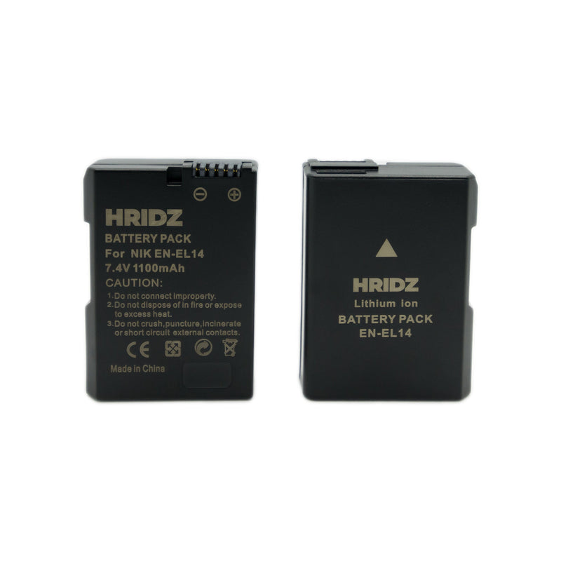 Hridz EN-EL14 Battery & Charger Set replacement of Nikon EN-EL14 Battery