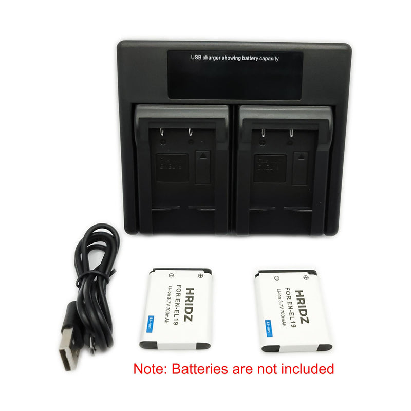 Hridz EN-EL19 Battery Charger For Nikon Coolpix S Series Camera Batteries