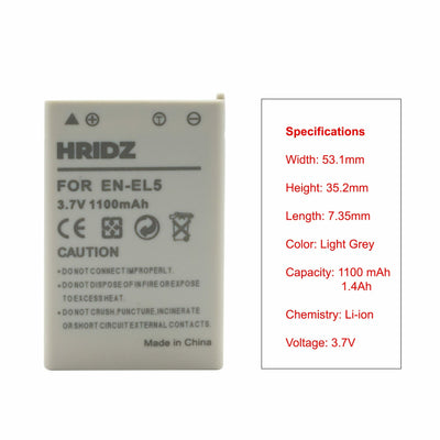 HRIDZ EN-EL5 Battery and Charger set- Charger and Battery for Nikon Coolpix