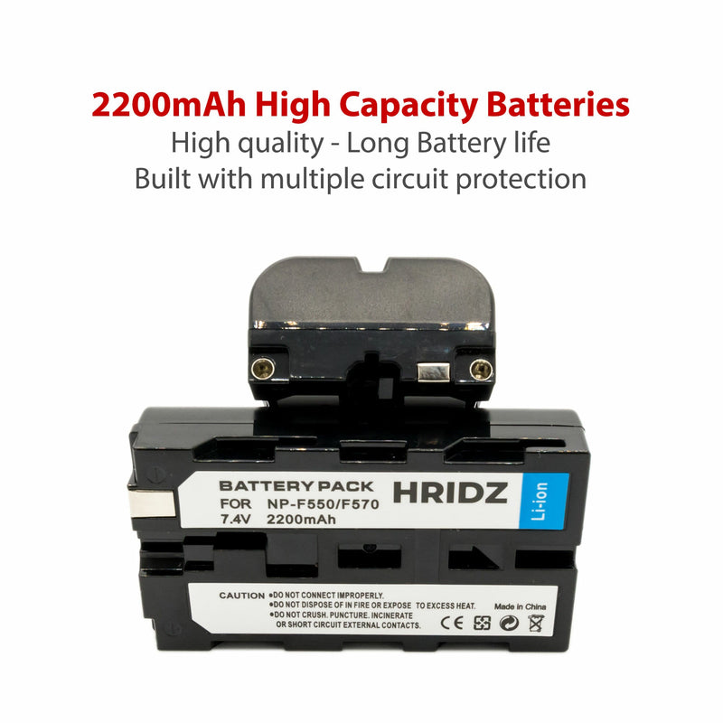 Hridz NP-F550 Battery Charger Set Compatible with Sony NP-F series