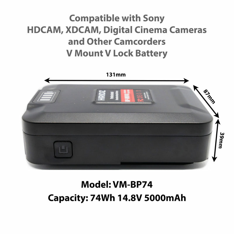 HRIDZ VM-BP74 V Lock V Mount Battery - 74Wh 14.8V 5000mAh Li-ion Battery