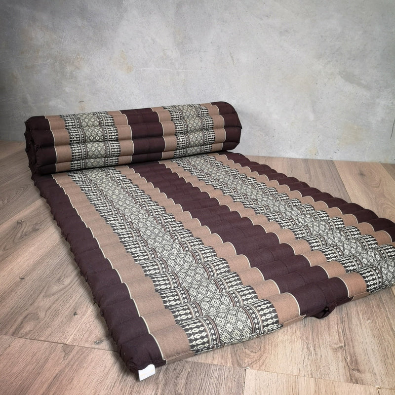 Thai Kapok Roll Up Mattress Foldout Mat Brown