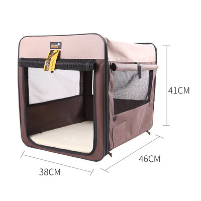 Pet Carrier Bag Soft Dog Crate Cage Kennel Tent House Foldable Portable Car Bed Grey 70*52*54CM