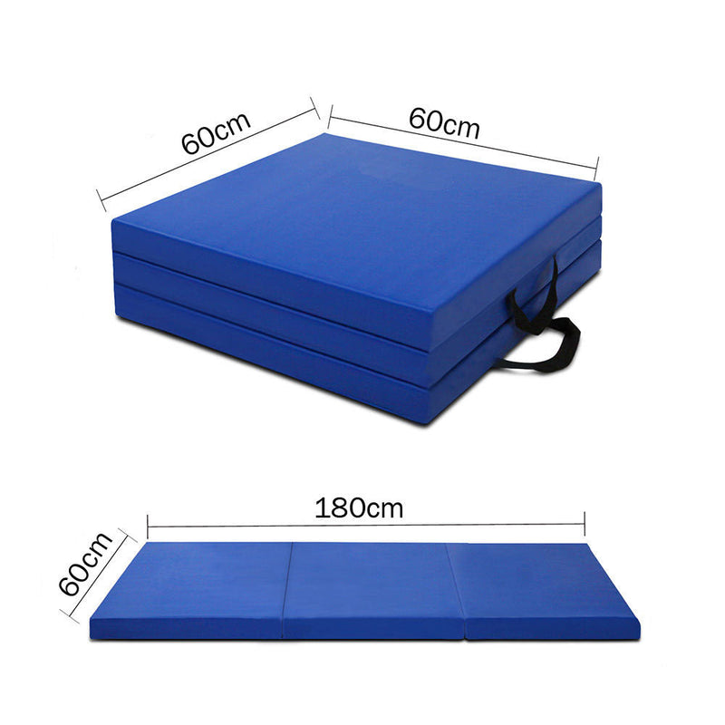 Folding Exercise Floor Mat Dance Yoga Gymnastics Training Home Judo Pilates Gym - Blue