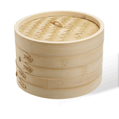 11 Inch Brand New Bamboo Steamer Set - 2 Steamer Baskets With 1 Lid