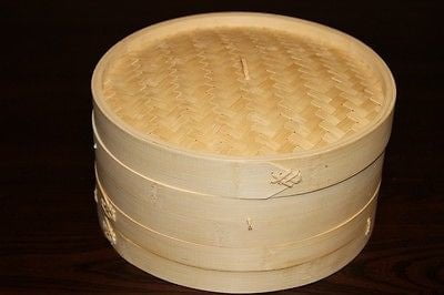 7 Inch Bamboo Steamer Set-2 Steamer Baskets With 1 Lid