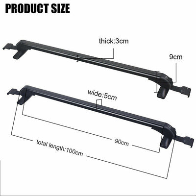 100cm Universal Car Roof Racks Carrier Adjustable Cross Bars Aluminium Alloy Lockable