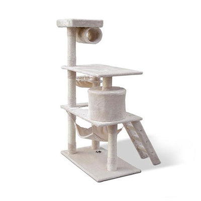 158cm Cat Tree Scratching Post Scratcher Pole Gym Toy House Furniture Multilevel - beige