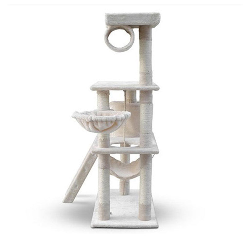 158cm Cat Tree Scratching Post Scratcher Pole Gym Toy House Furniture Multilevel - beige