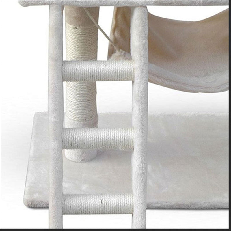 158cm Cat Tree Scratching Post Scratcher Pole Gym Toy House Furniture Multilevel - beige