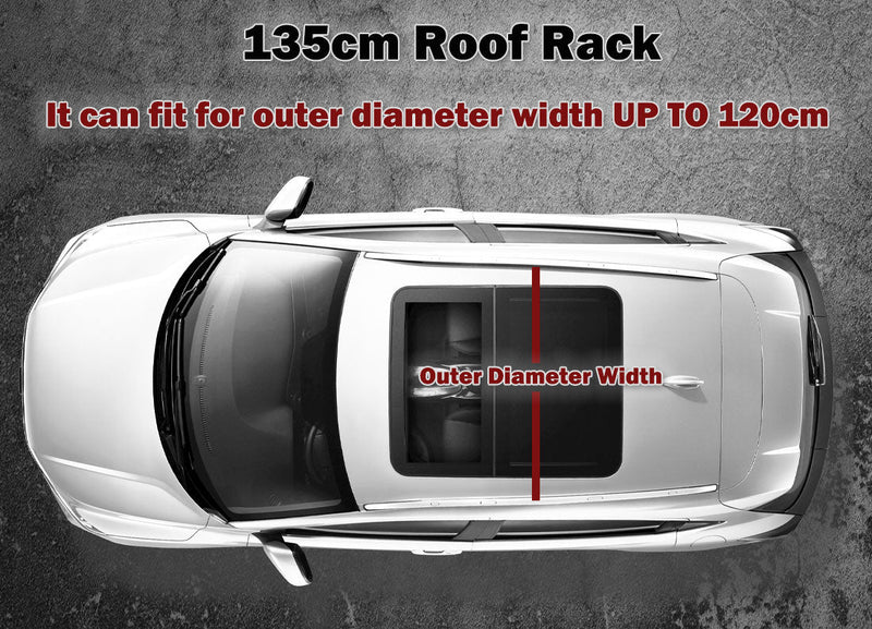 135CM Universal Adjustable Aluminum Alloy Car Roof Rack Cross Bars Carrier Lock