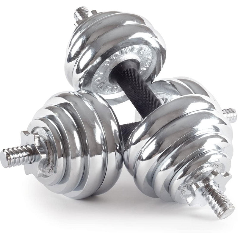 30KG Chrome Dumbbell Set Weight Dumbbells Home Gym Training Fitness BarBell Case