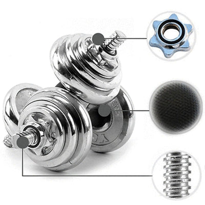 30KG Chrome Dumbbell Set Weight Dumbbells Home Gym Training Fitness BarBell Case