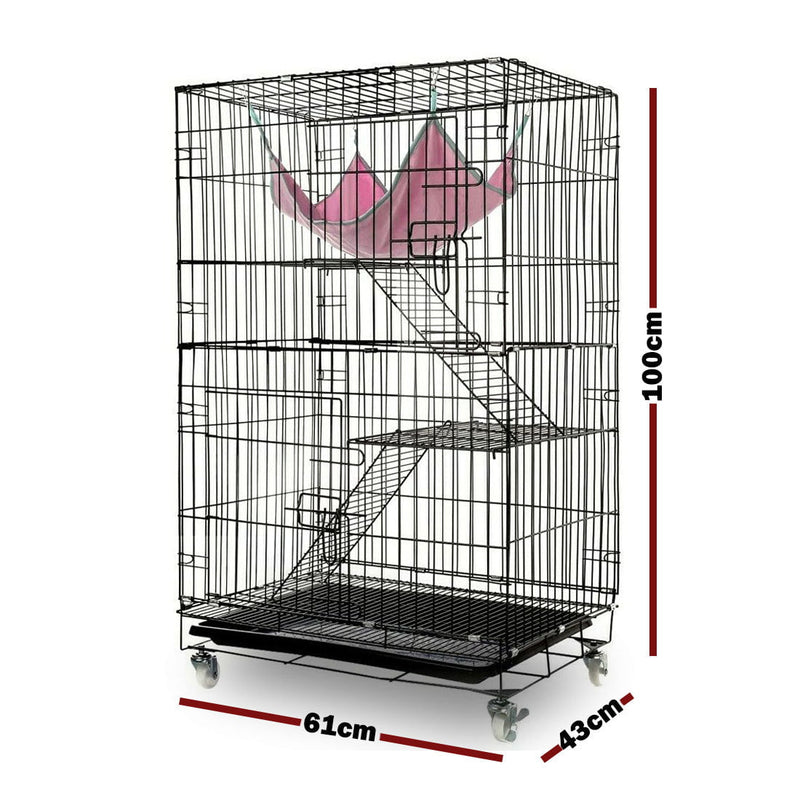 3 Level Rabbit Bird Cage Ferret Parrot Aviary Cat Rat Aviary Budgie Hamster Pet Cages Castor L