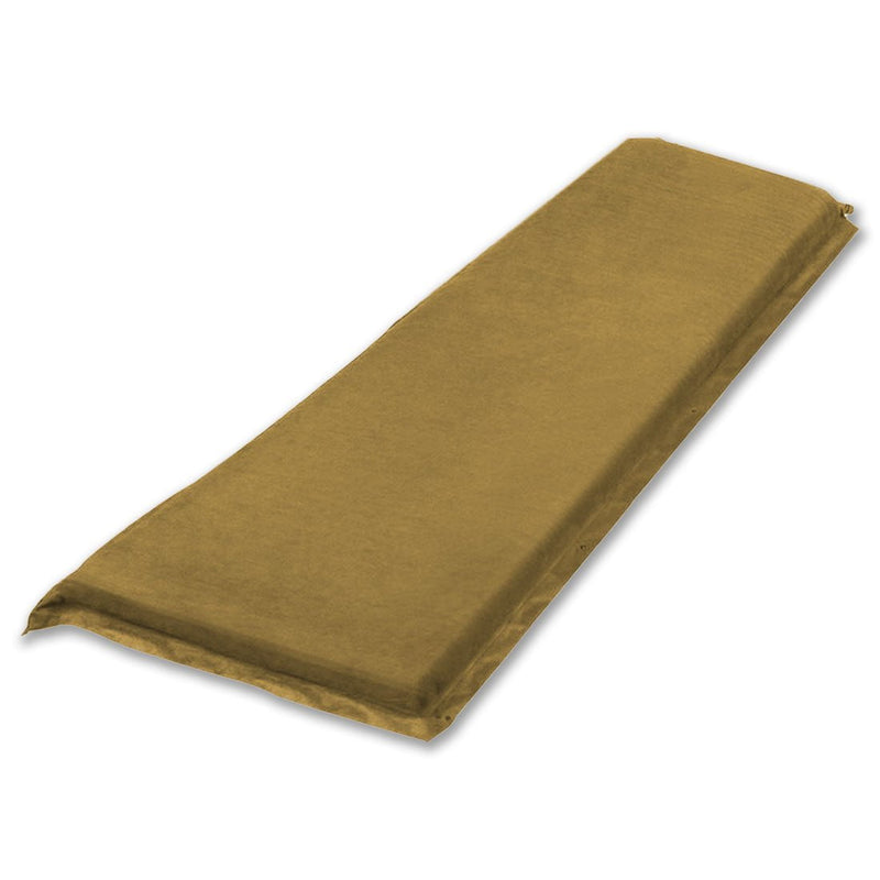 Self Inflating Mattress Sleeping Suede Mat Air Bed Camping Camp Hiking Joinable - beige