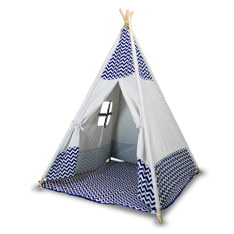 Giant Cotton Canvas Kids Teepee Children Pretend Play Tent Indoor Outdoor Party