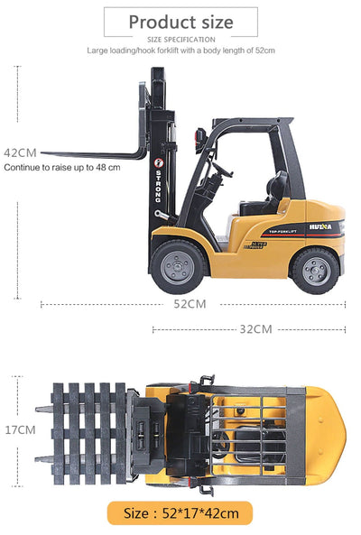 Huina 1/10 RC ForkLift Industrial Construction Engineering Vehicle Toy Trailer