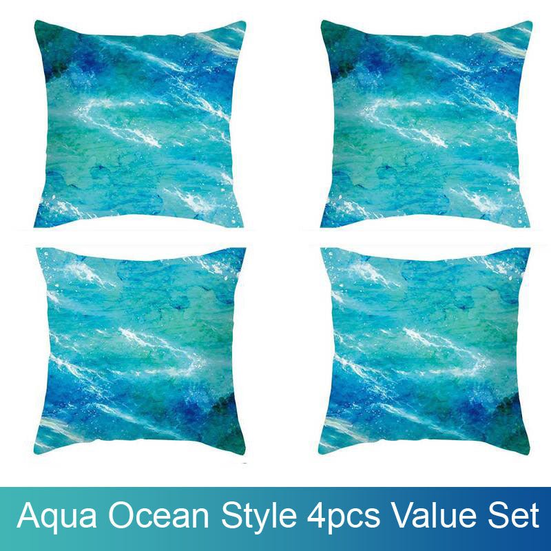 Luxton Aqua Ocean Style Cushion Covers 4pcs Pack