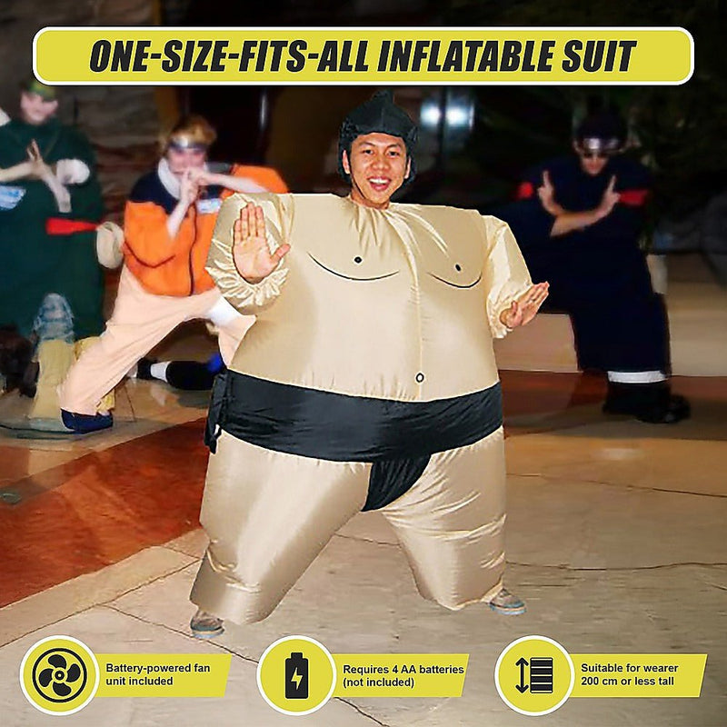 SUMO Fancy Dress Inflatable Suit -Fan Operated Costume