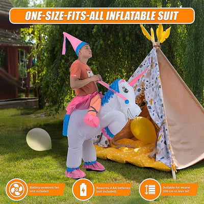 UNICORN Fancy Dress Inflatable Suit -Fan Operated Costume