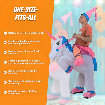 UNICORN Fancy Dress Inflatable Suit -Fan Operated Costume