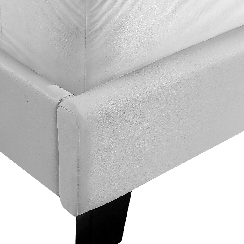 King PU Leather Bed Frame White