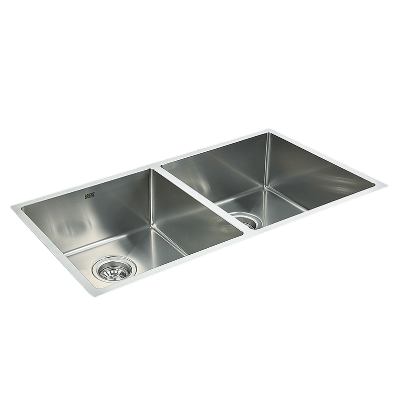 865x440mm Handmade Stainless Steel Undermount / Topmount Kitchen Sink with Waste