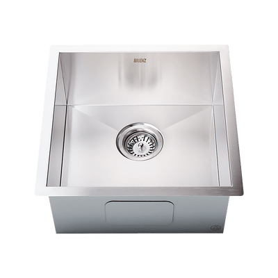 440x440mm Handmade Stainless Steel Undermount / Topmount Kitchen Laundry Sink with Waste