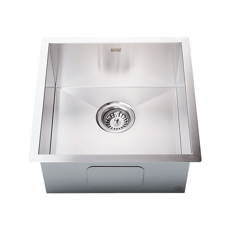 440x440mm Handmade Stainless Steel Undermount / Topmount Kitchen Laundry Sink with Waste