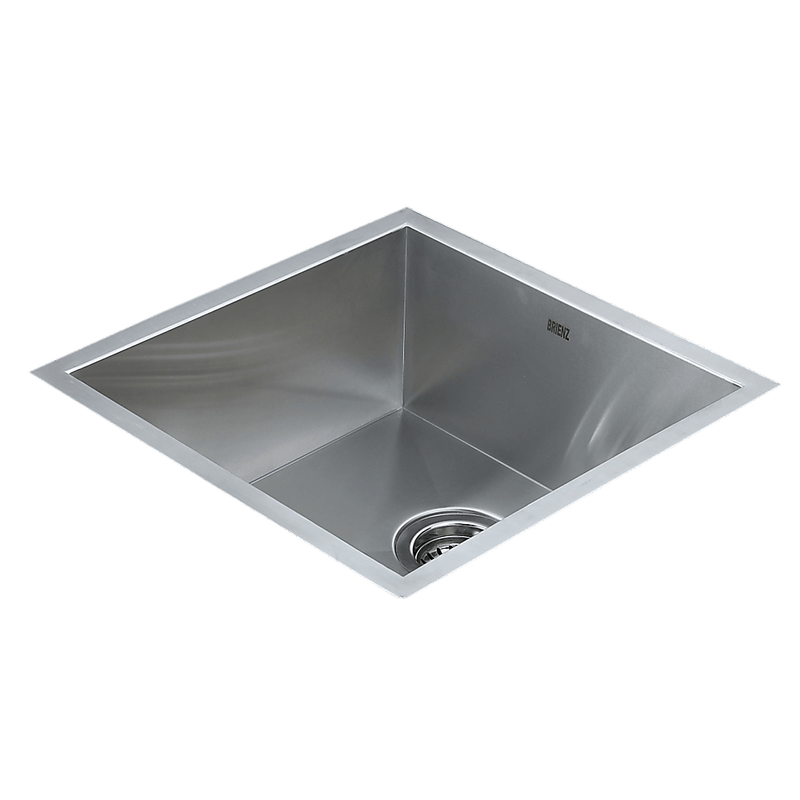 440x440mm Handmade Stainless Steel Undermount / Topmount Kitchen Laundry Sink with Waste