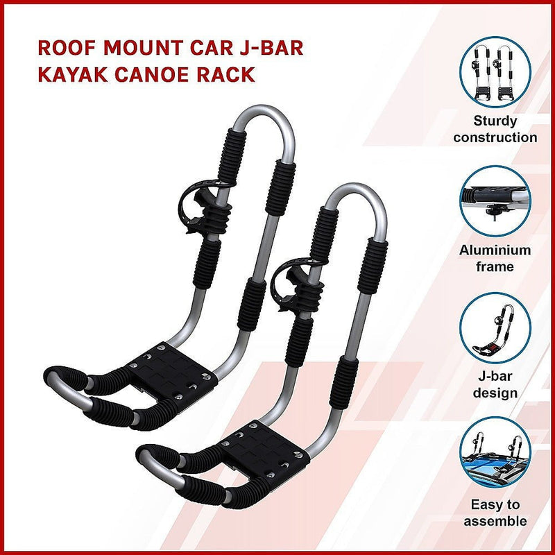 Roof Mount Car J-Bar Kayak Canoe Rack