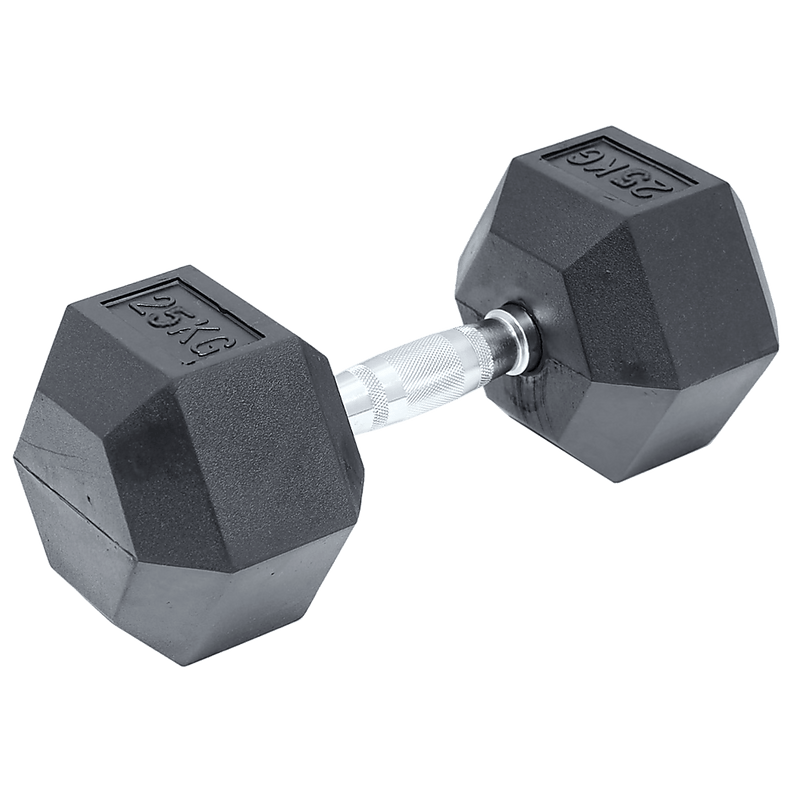 25KG Commercial Rubber Hex Dumbbell Gym Weight