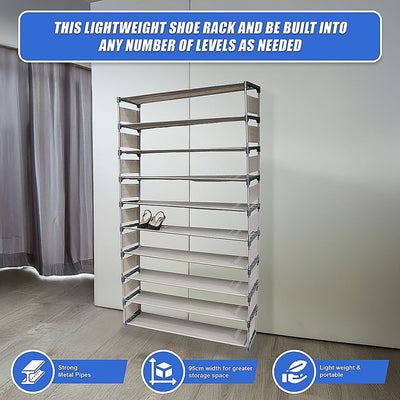 50 Pairs 10 Tiers Shoe Rack