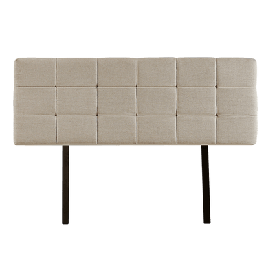 Linen Fabric Double Bed Deluxe Headboard Bedhead - Beige