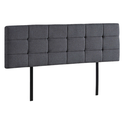 Linen Fabric King Bed Deluxe Headboard Bedhead - Grey