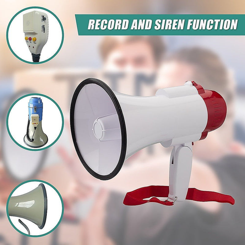 Audio Megaphone 25Watt Bull Horn with Siren