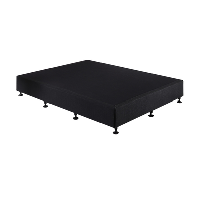 Palermo Queen Ensemble Bed Base Midnight Black Linen Fabric