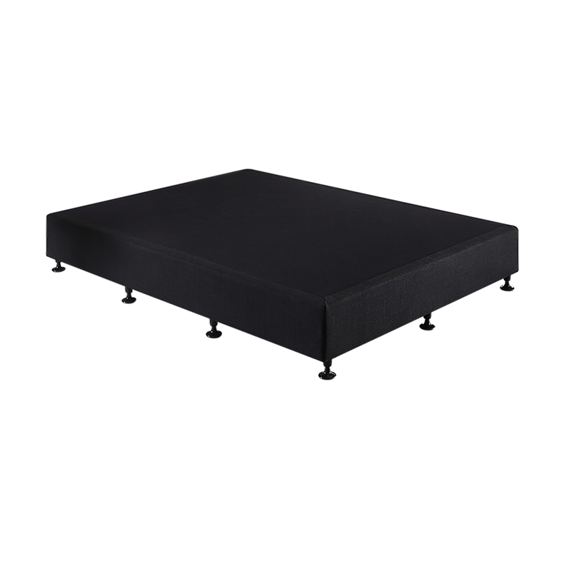 Palermo Queen Ensemble Bed Base Midnight Black Linen Fabric