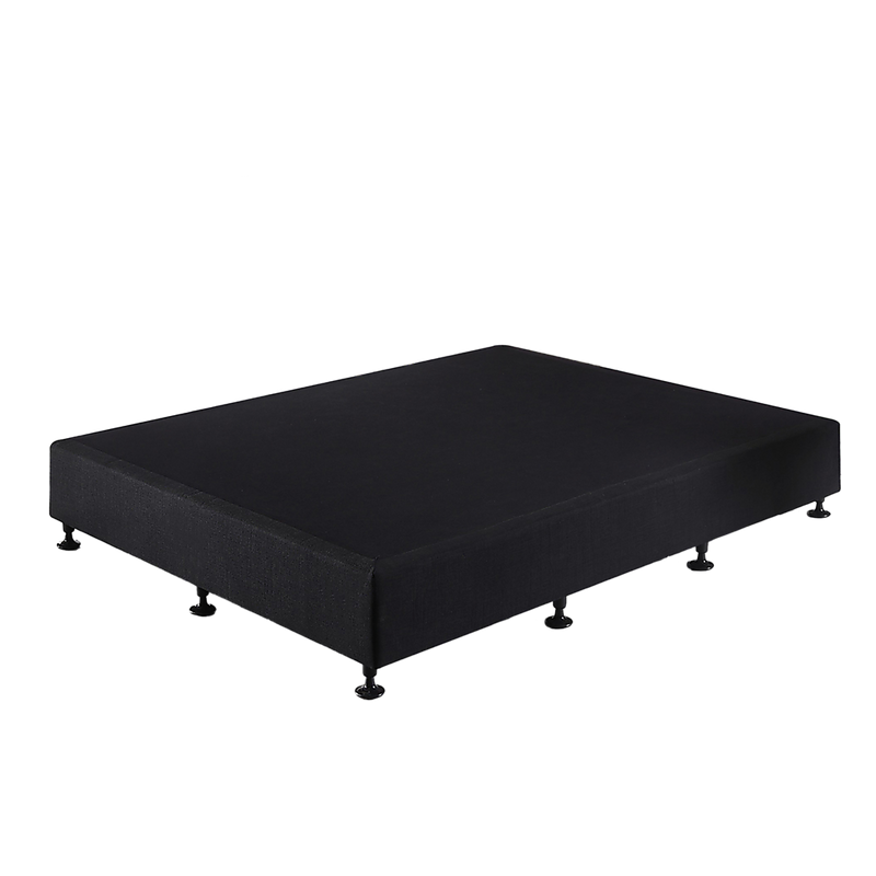 Palermo King Single Ensemble Bed Base Midnight Black Linen Fabric
