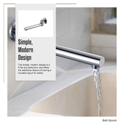 240mm Brass Bath Safety Spout Swivel